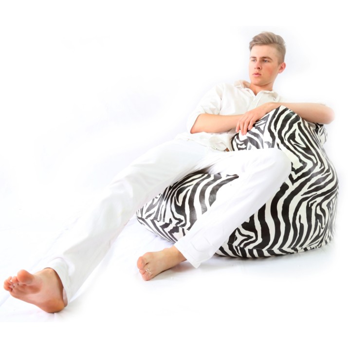 Fotoliu puf Because Royal Zebra XXL
