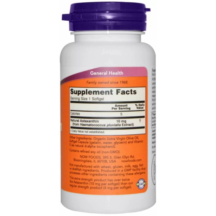 Антиоксидант NOW Astaxanthin 10mg 60cap