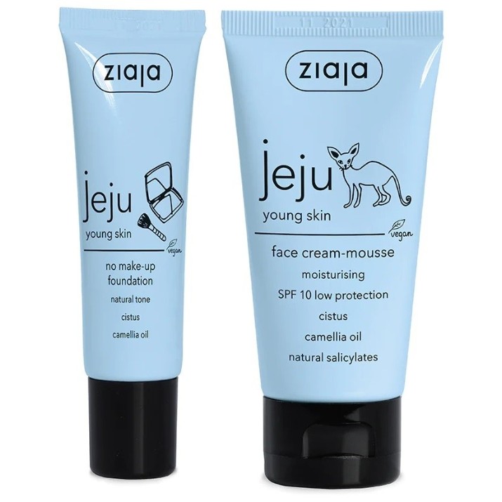 Подарочный набор Ziaja No Make-up Fondation 30ml + Face Cream Mousse 50ml