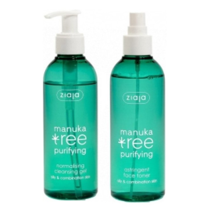 Подарочный набор Ziaja Manuka Tree Cleansing Gel 200ml + Astringent Toner 200ml