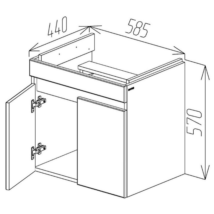 Шкаф под умывальник Bayro Trend Duo Como/Moduo 600 (114028)