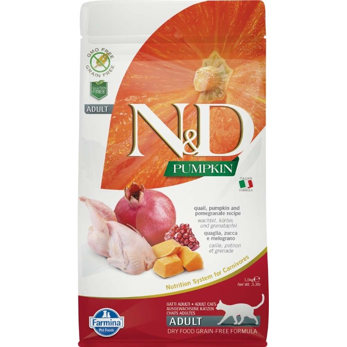 Сухой корм для кошек Farmina N&D Quail Pumpkin & Pomegranate Adult 1.5kg