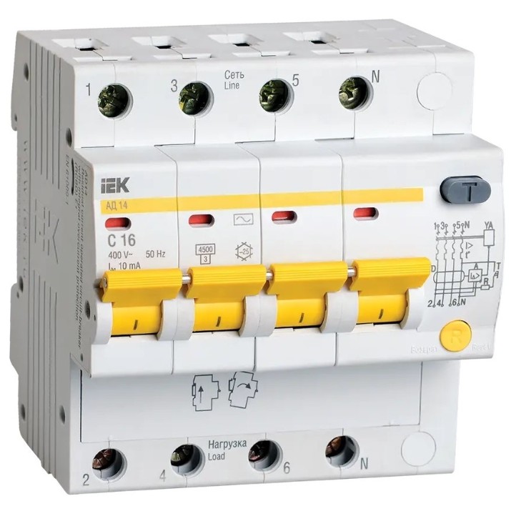 Siguranță automată diferențială IEK MAD10-4-016-C-010