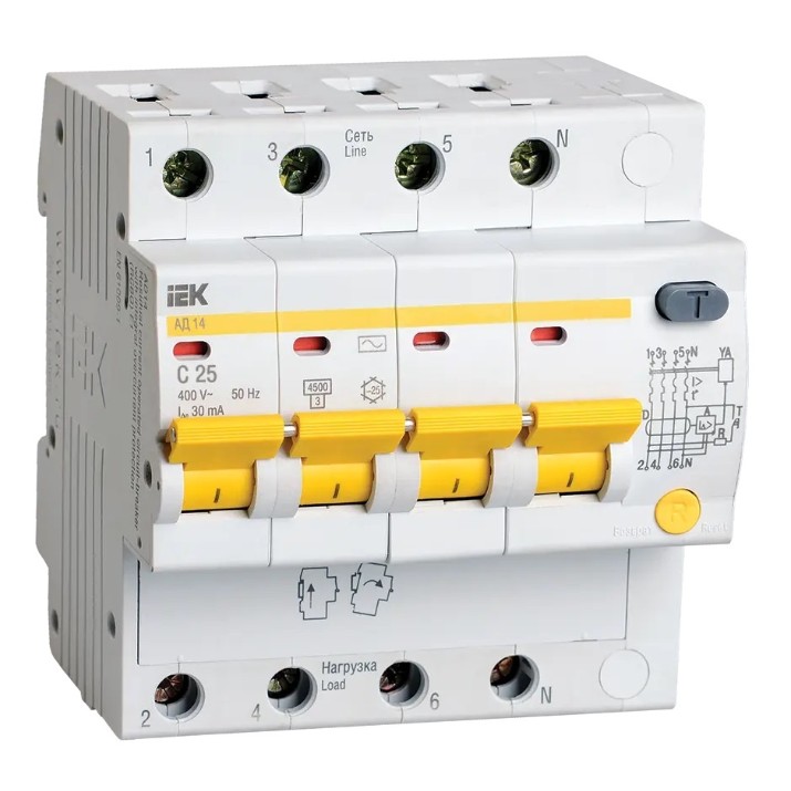 Дифференциальный автомат IEK MAD10-4-025-C-030