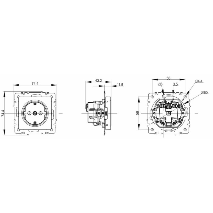 Розетка IEK BR-R11-16-K35