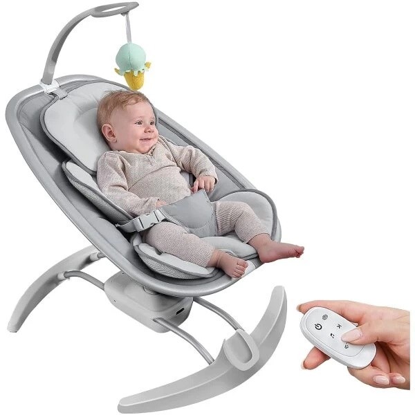Детское кресло-качалка Kikka Boo Spinny Grey