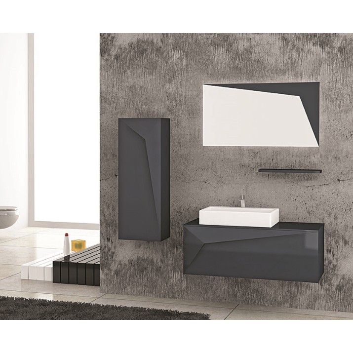 Шкаф с зеркалом Petek Trento 100 anthracite (09533)