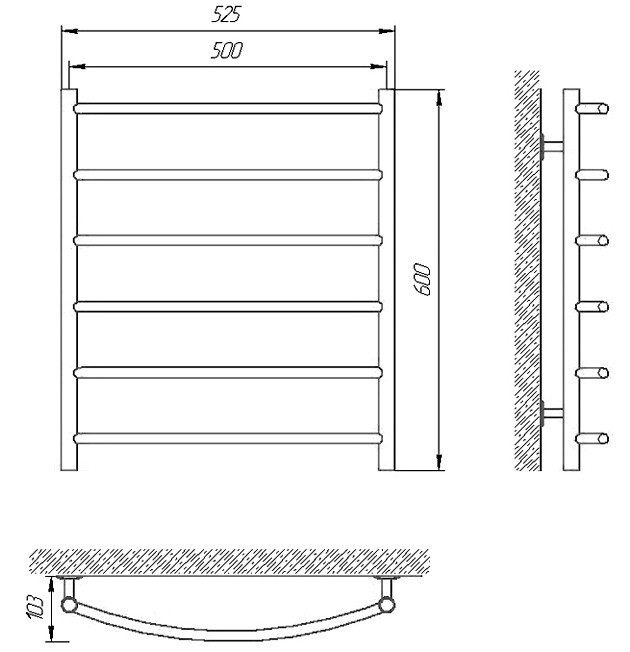 Полотенцесушитель Laris Classic E CK6 500x600 L
