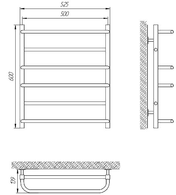 Uscător de prosoape Laris Comfort E CK6 500x600 R