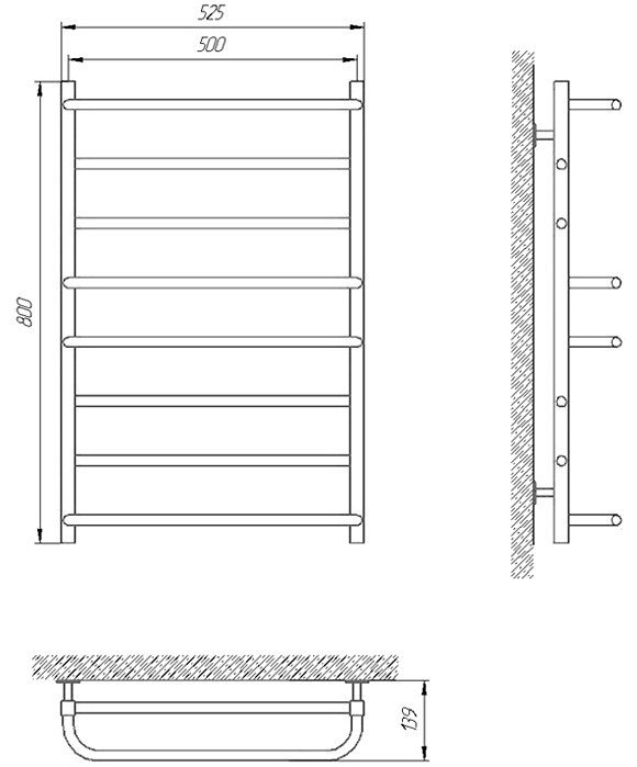 Полотенцесушитель Laris Comfort E CK8 500x800 R