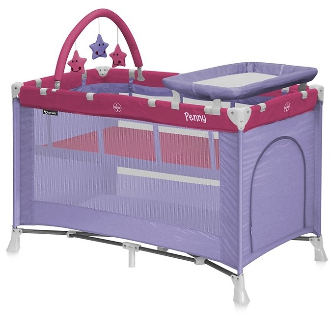 Pătuț pliabil Lorelli Penny 2 Plus Rose&Violet
