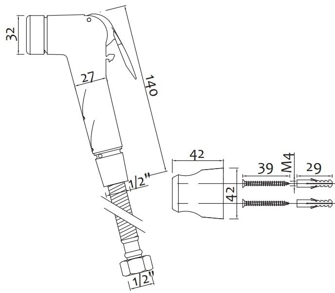 Duș igienic Hydro-S Evolution White (0103180)