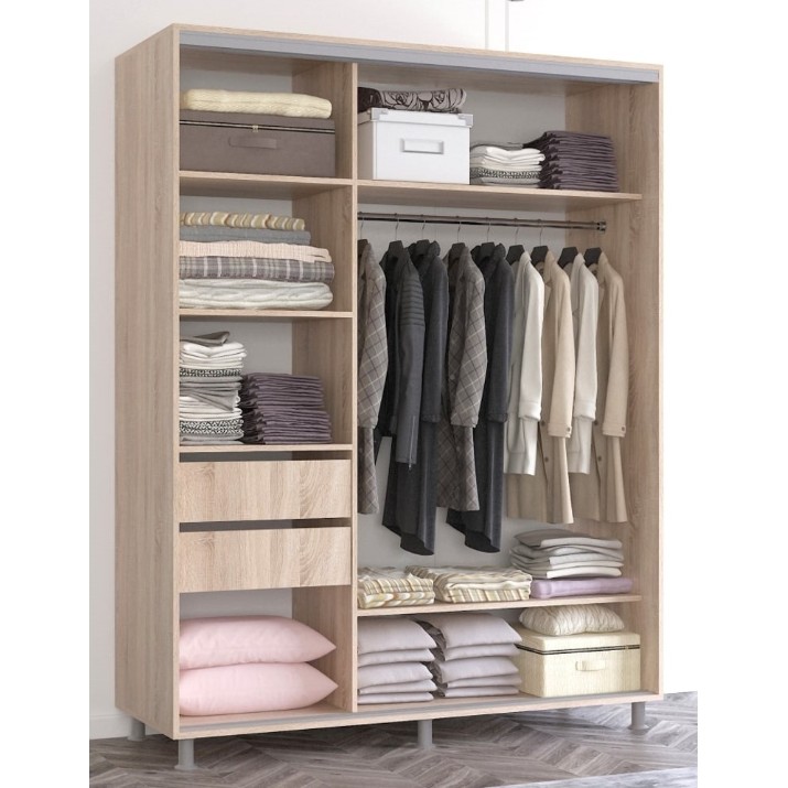 Dulap cu uşi glisante Mobildor-Lux Aron 180x240 Oak Sonoma/White (aron1279) K