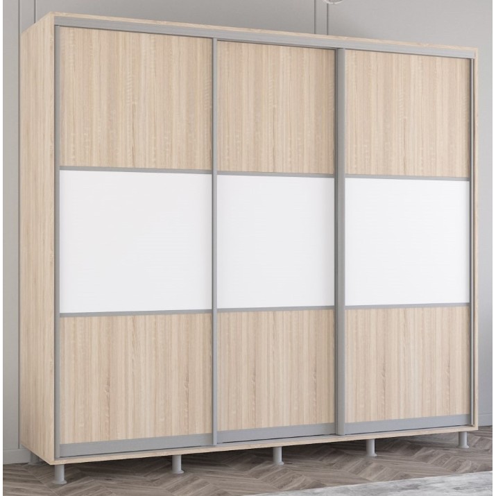 Dulap cu uşi glisante Mobildor-Lux Aron 250x210 Oak Sonoma/White (aron3868) K