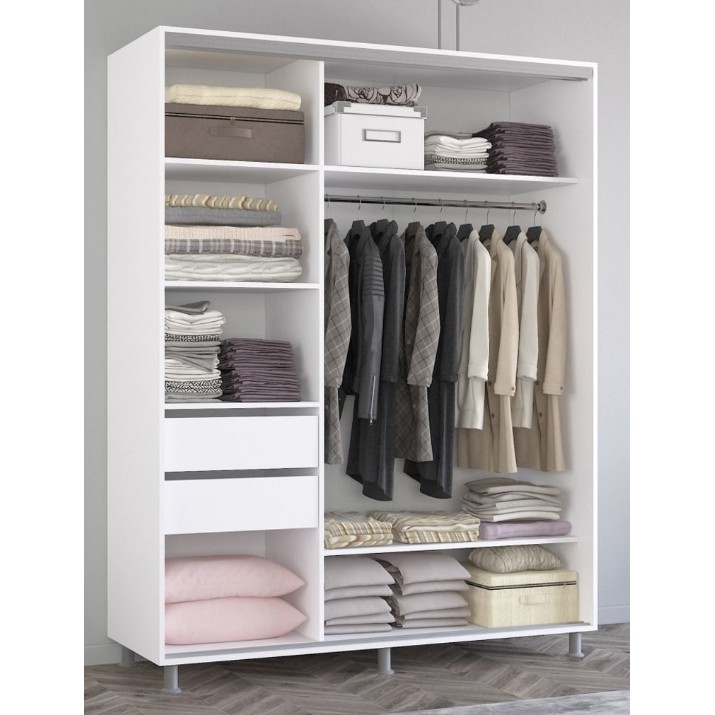 Dulap cu uşi glisante Mobildor-Lux Aron 180x210 White/Oak Sonoma (aron1271) K