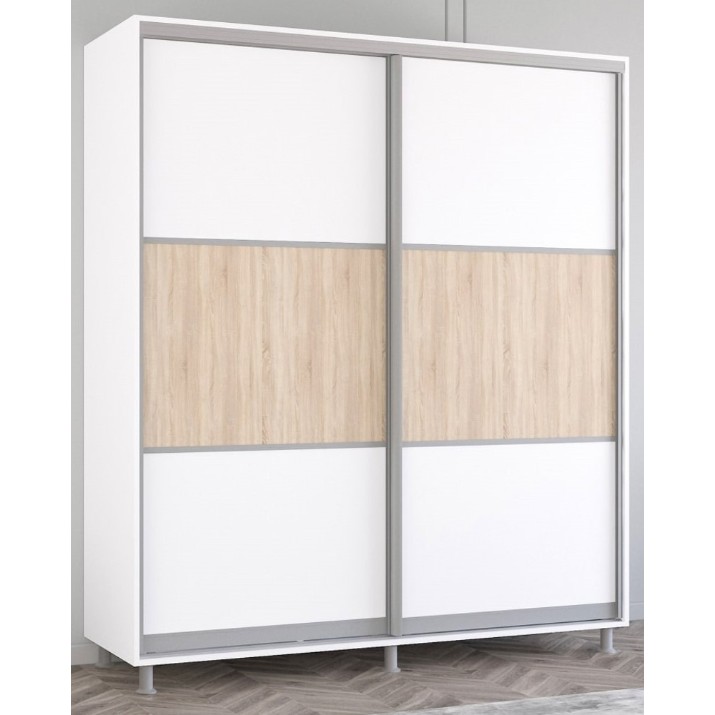 Dulap cu uşi glisante Mobildor-Lux Aron 210x210 White/Oak Sonoma (aron1447) K