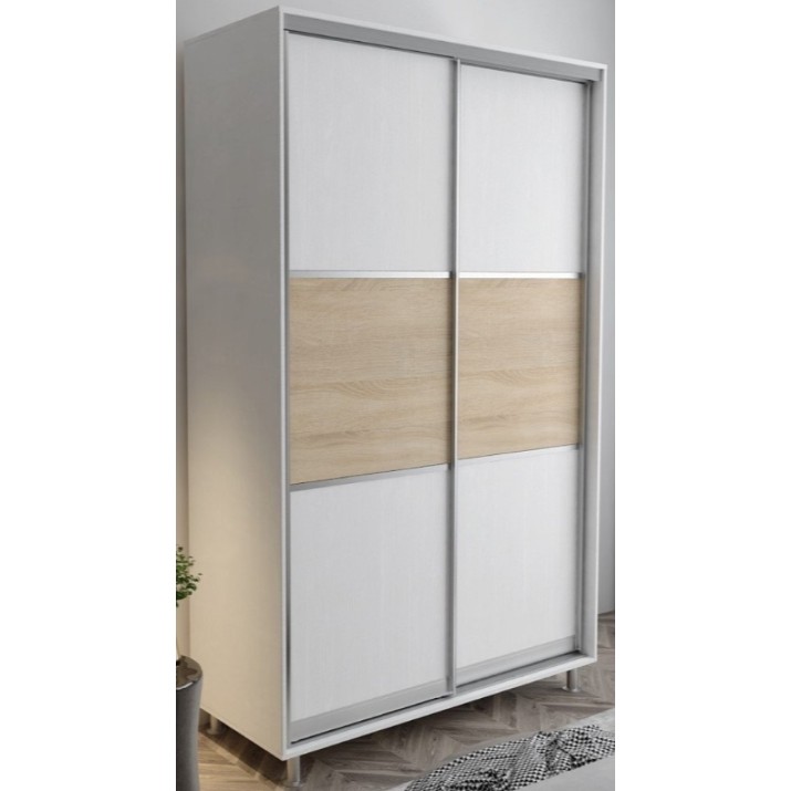 Dulap cu uşi glisante Mobildor-Lux Aron-P 100x230 White/Oak Sonoma (aronp2953) K