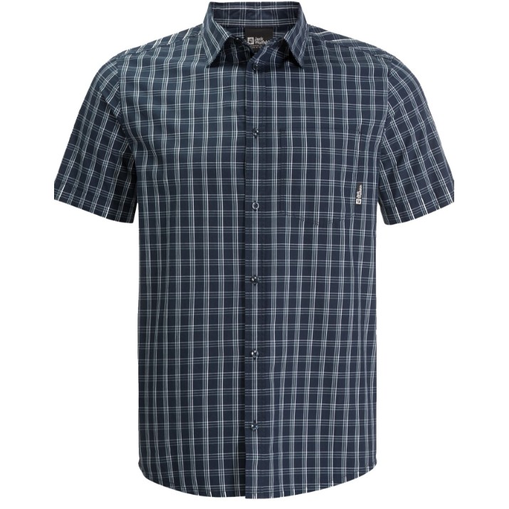 Мужская рубашка Jack Wolfskin Hot Springs Shirt M Night Blue Checks S