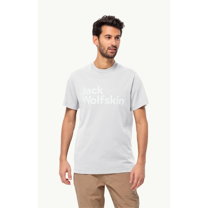 Tricou bărbătesc Jack Wolfskin Essential Logo T M White L