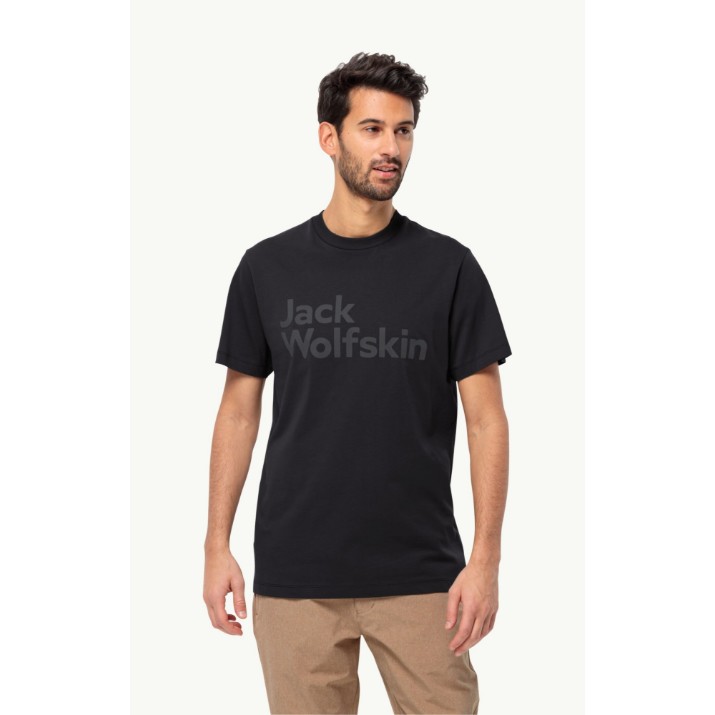 Мужская футболка Jack Wolfskin Essential Logo T M Black, s.M (18095916000)