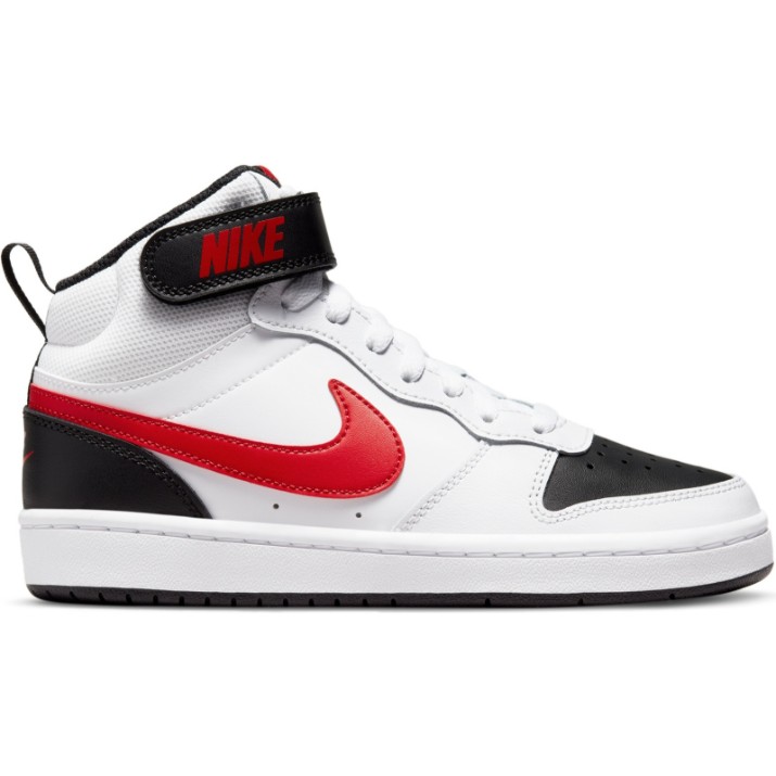 Bocanci pentru copii Nike Court Borough Mid 2 Gs White/Black/University Red, s.35.5