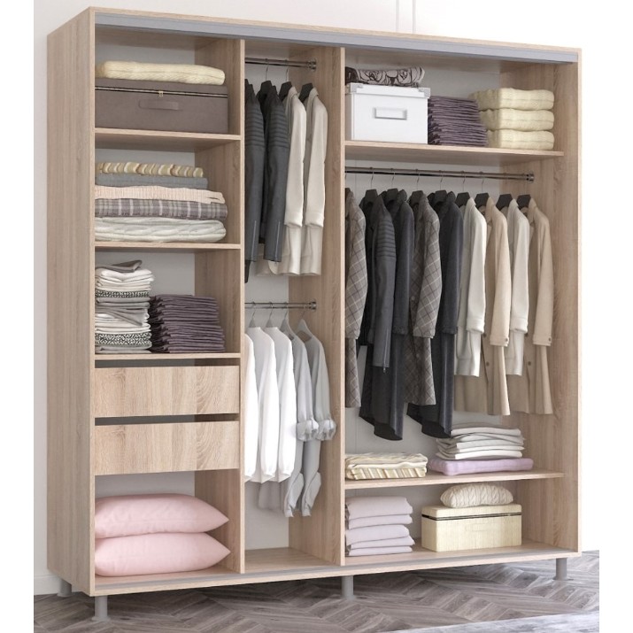 Dulap cu uşi glisante Mobildor-Lux Aron 200x210 Oak Sonoma (aron1740) K2