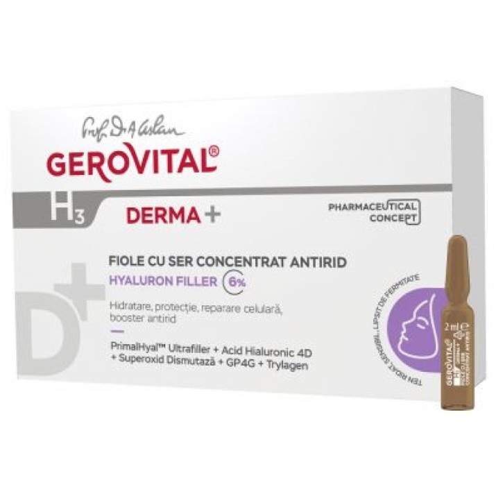 Сыворотка для лица Gerovital H3 Derma+ 6% Hyaluron Filler 10x2ml