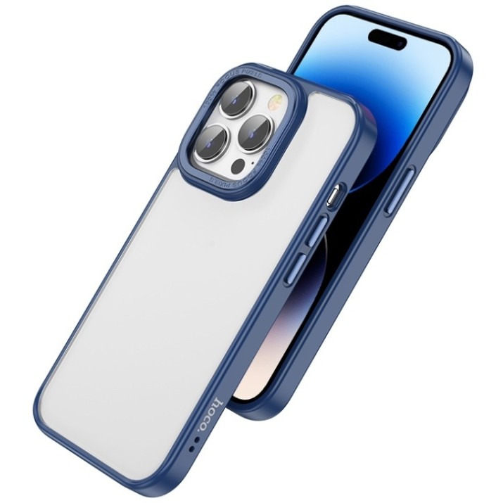 Чехол Hoco Golden Shield frosted Protective Case for iPhone 14 Plus Blue