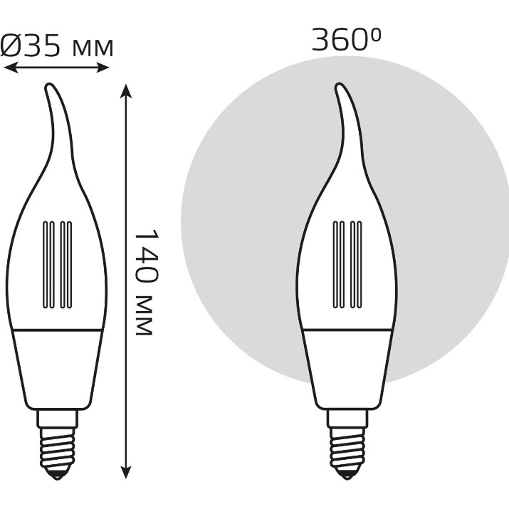 Умная лампа Gauss Filament CF35 1280112 Dim