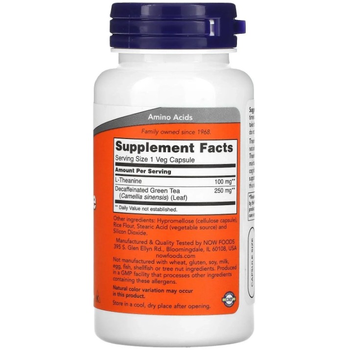 Aminoacizi NOW L-Theanine 100mg 60cap