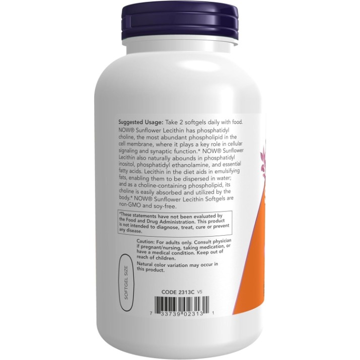 Пищевая добавка NOW Sunflower Lecithin 1200mg 200cap
