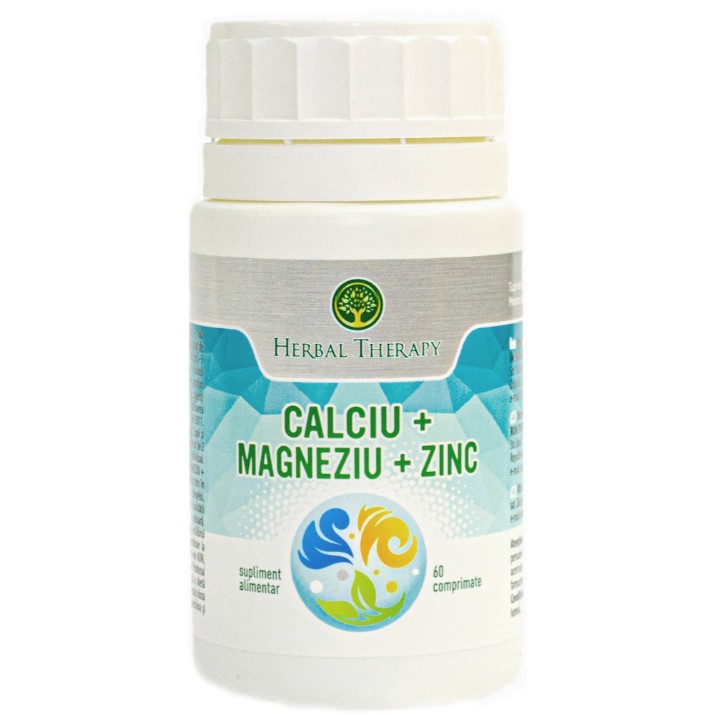Vitamine Herbal Therapy Calciu + Magneziu + Zinc 60tab