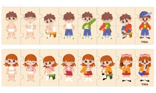 Puzzle Viga 28 Учимся одеваться (44649)