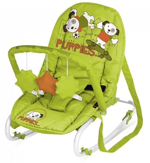Детский шезлонг Lorelli Top Relax Green&Orange Puppies
