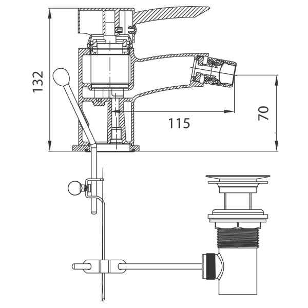 Baterie pentru bideu Ferro Modena BTM6