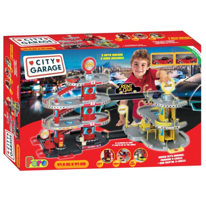 Drumul de joacă pentru copii Faro Garage 4+3 levels - 2 Machines - 2*1 (809)
