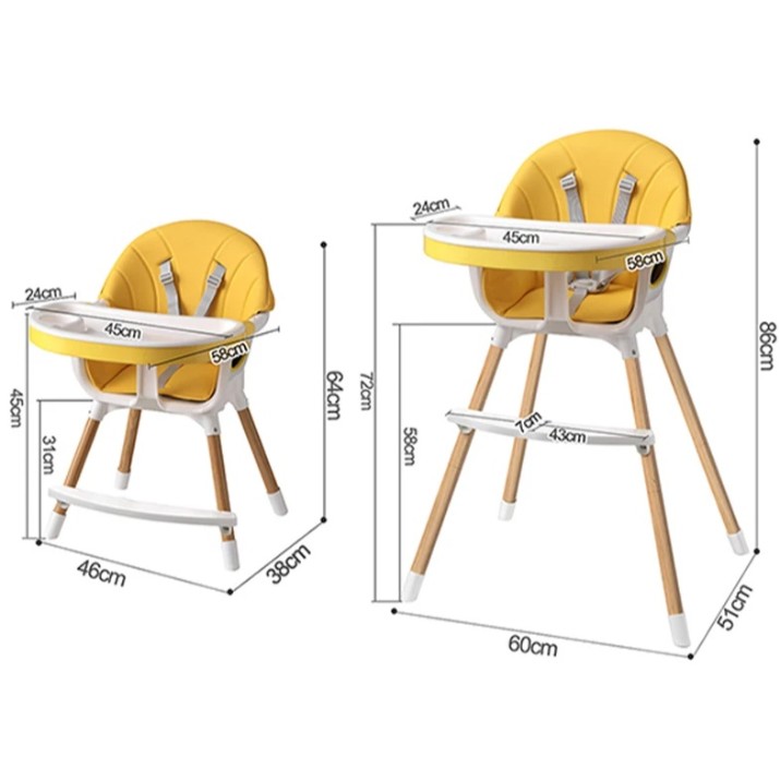 Scaun de masa 4Play Feeding Yellow