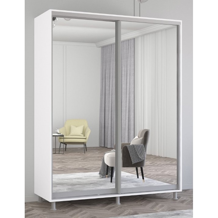 Dulap cu uşi glisante Mobildor-Lux Aron-S Mirror 160x200 White (arons4198)