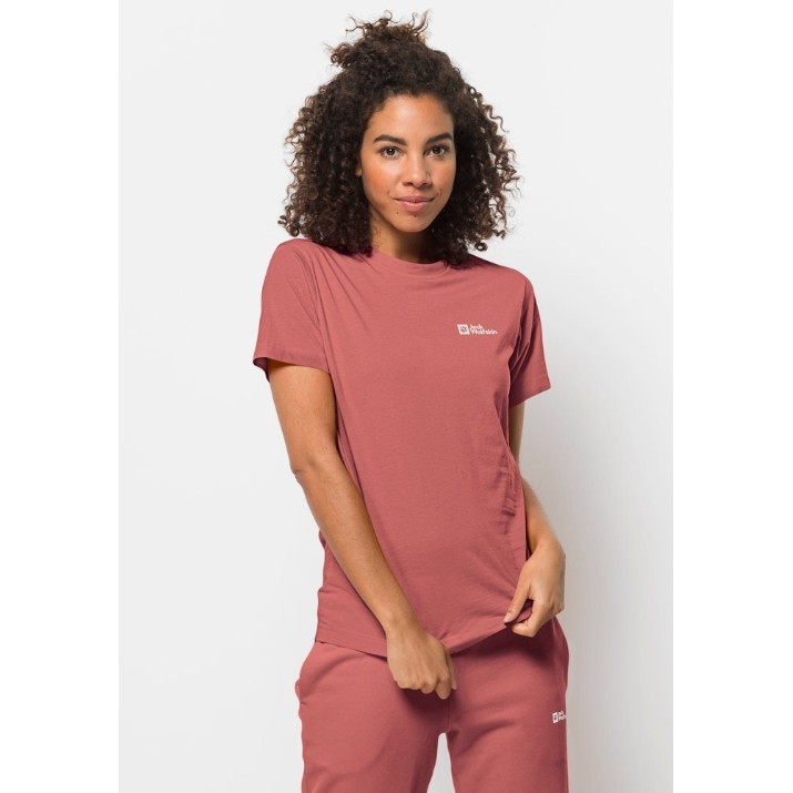 Женская футболка Jack Wolfskin Essential T W Faded Rose S