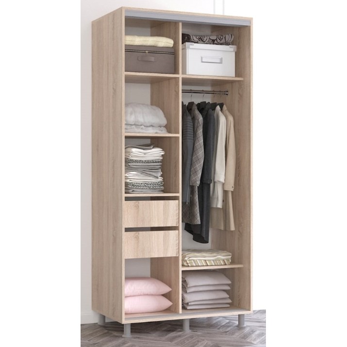 Dulap cu uşi glisante Mobildor-Lux Aron Mirror 120x240 Oak Sonoma (aron508)