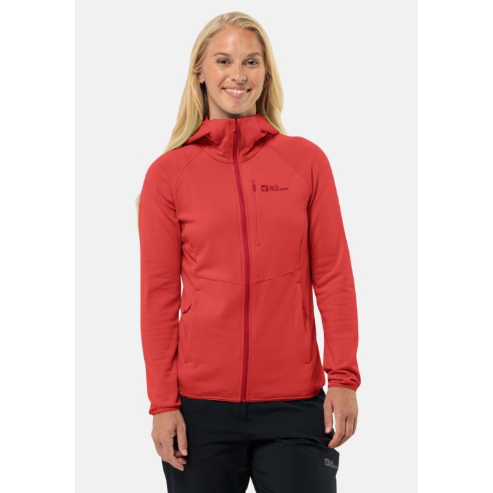 Женская толстовка Jack Wolfskin Kolbenberg Hooded Fz W Red L