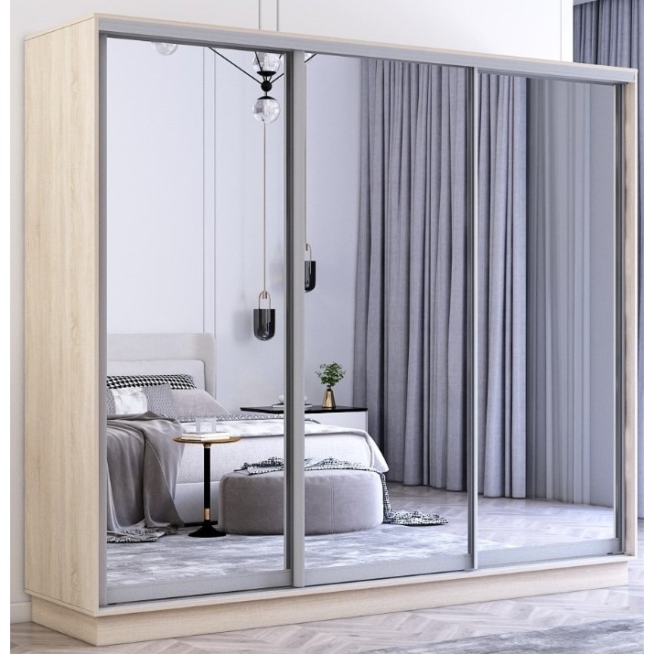 Dulap cu uşi glisante Mobildor-Lux Fox Mirror 270x200 Oak Sonoma (fox6402)