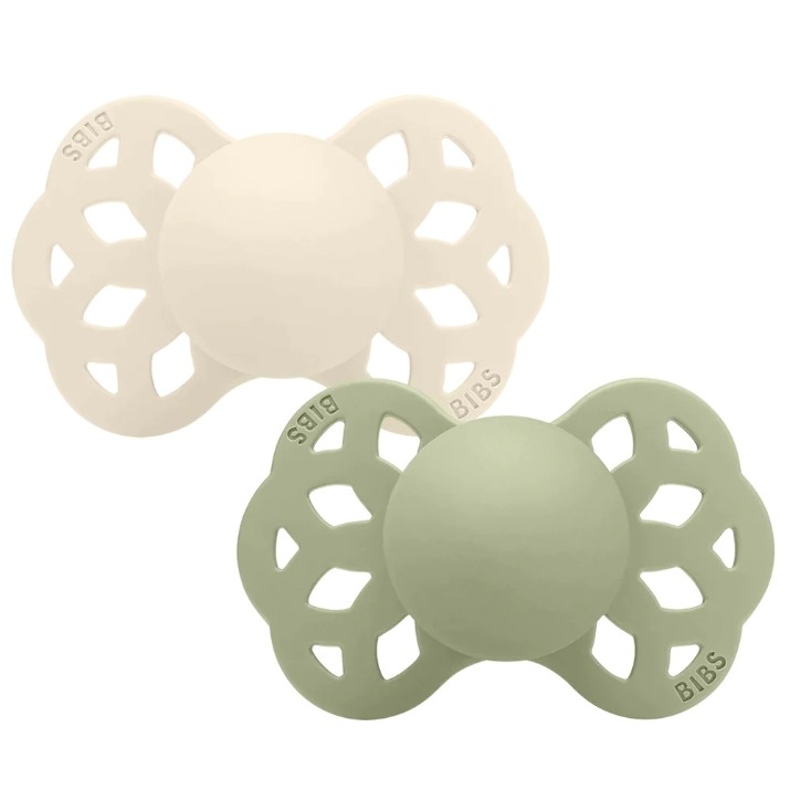 Suzeta BIBS Infinity 2 Pack 0+ months Ivory/Sage (265102)