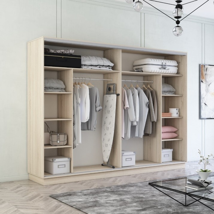 Шкаф-купе Mobildor-Lux Fox Chipboard/Mirror 340x200 Oak Sonoma (fox7259)