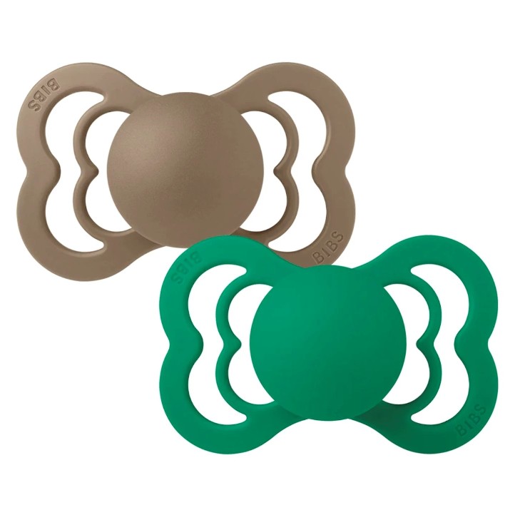Пустышка BIBS Supreme Silicone 2 Pack - Dark Oak/Evergreen 0+ months (160399)