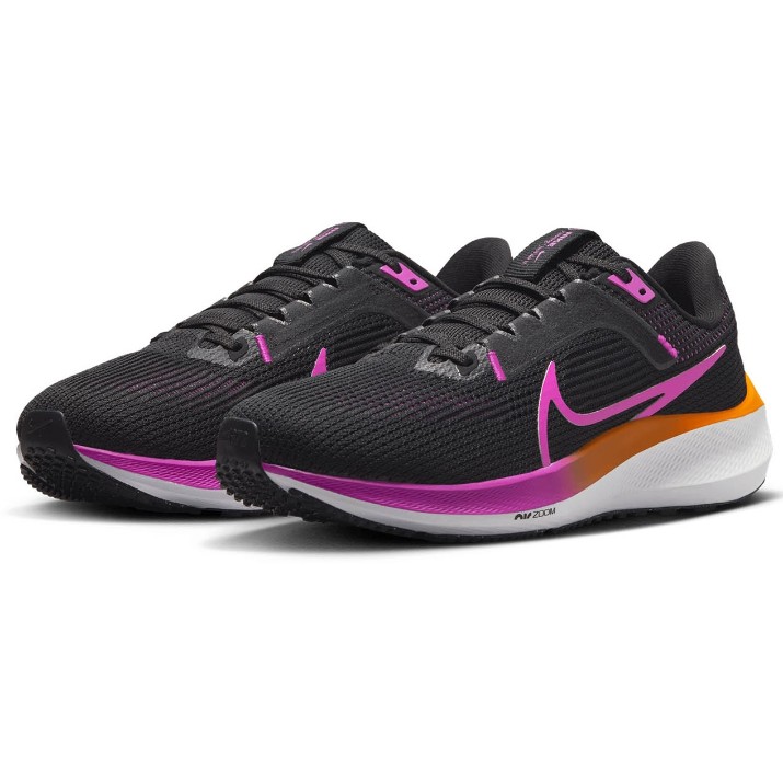 Adidași pentru dame Nike W Air Zoom Pegasus 40 Black/Laser Orange/White/Hyper Violet, s.37.5