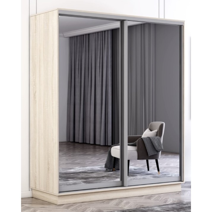 Dulap cu uşi glisante Mobildor-Lux Fox Mirror 170x200 Oak Sonoma (fox6434)