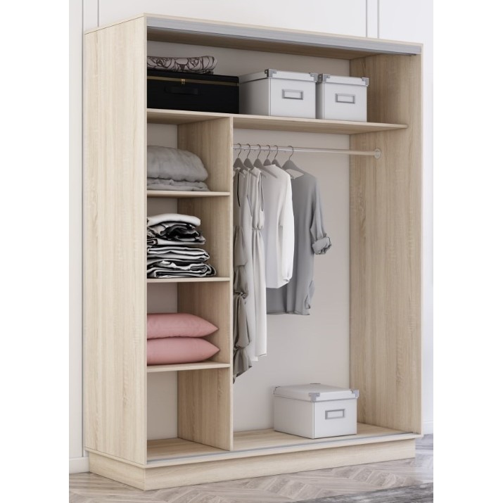 Dulap cu uşi glisante Mobildor-Lux Fox 150x240 Oak Sonoma (fox6566)