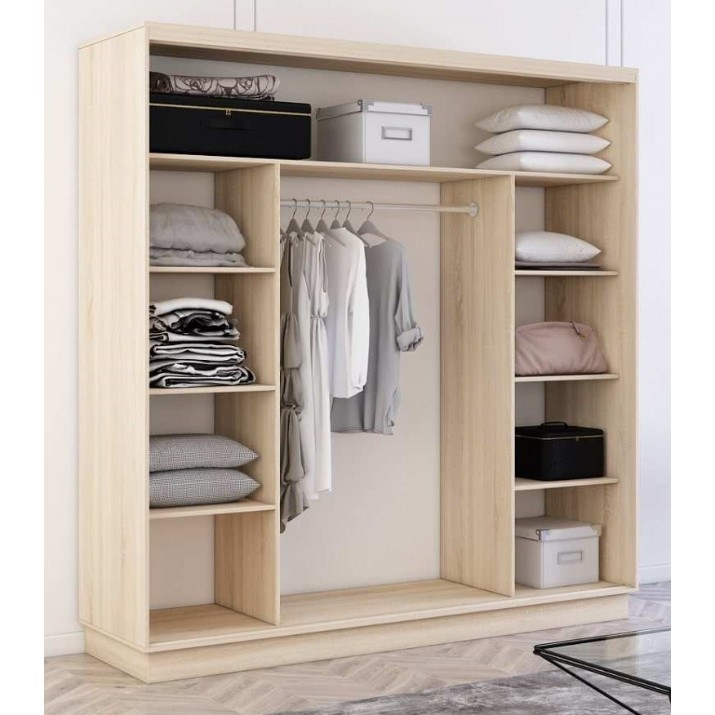 Dulap cu uşi glisante Mobildor-Lux Fox Mirror Elements 190x200 Oak Sonoma (fox6786)
