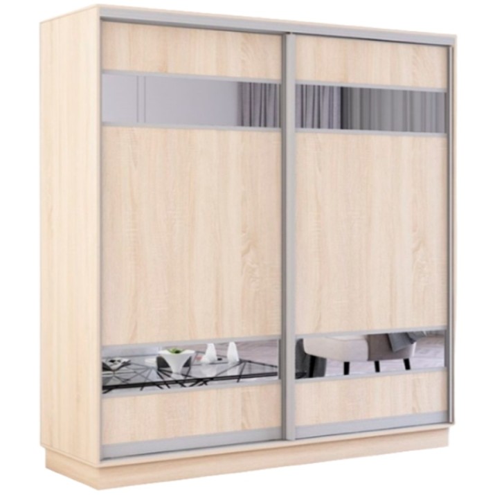Dulap cu uşi glisante Mobildor-Lux Fox Mirror Elements 190x200 Oak Sonoma (fox6786)